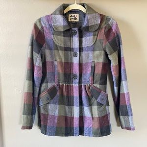 Plaid Volcom Pea Coat